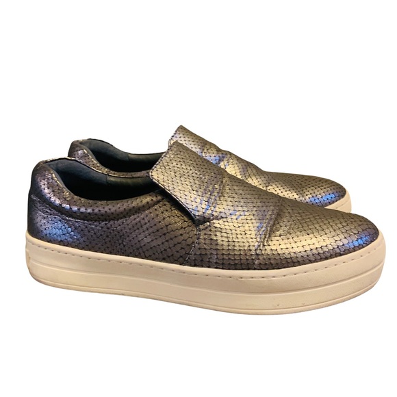 J/Slides NYC Harry Snake-Embossed Leather Slip-ON - Picture 2 of 10